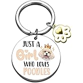 QUIHUD Poodle Gifts For Women Christmas Birthday Gifts For Poodle Mom Themed Keychain