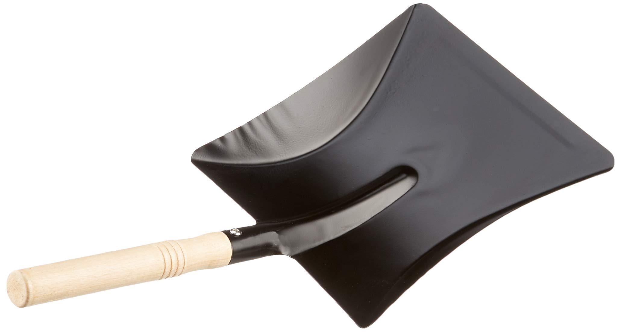 Green Jem Large Dustpan 9" Black Metal Steel Fireplace Coal Ash Shovel with WOODEN HANDLE
