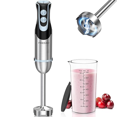 FRESKO Immersion Handheld Blender 500W with 700ml Beaker, 12-Speed Turbo  Mode Hand Blender Stick, 304 Stainless Steel Blades in Kuwait Whizz Hand 