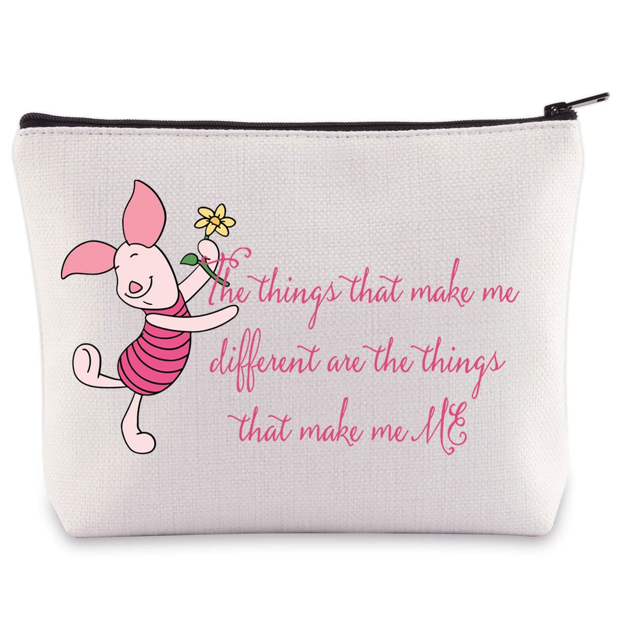 BWWKTOP Pig Cartoon Makeup Bag Pig Movie Inspired Gifts The Things That Make Me Different are The Things That Make Me Me Zipper Pouch Bag Pig Merchandise, Make Me Different, Bag
