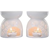 Brûleurs à Huile Essentielle Bruleur Fondant En Ceramique Bruleur De Bougie Diffuseur De Parfum Avec Porte