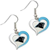 NFL Carolina Panthers Swirl Heart Earrings