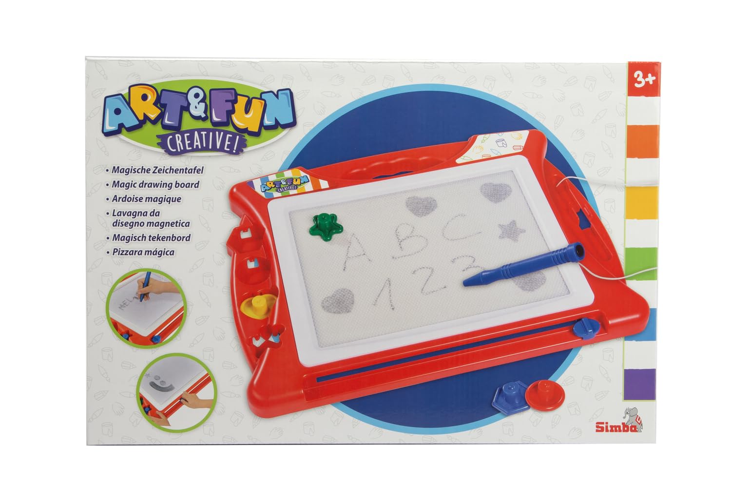 Simba 'Art & Fun' Magnetic Drawing Boards for Kids | Magic Drawing Board and Magnetic Scribbler with 4 Stamps and Magnetic Pen | Ages 3+