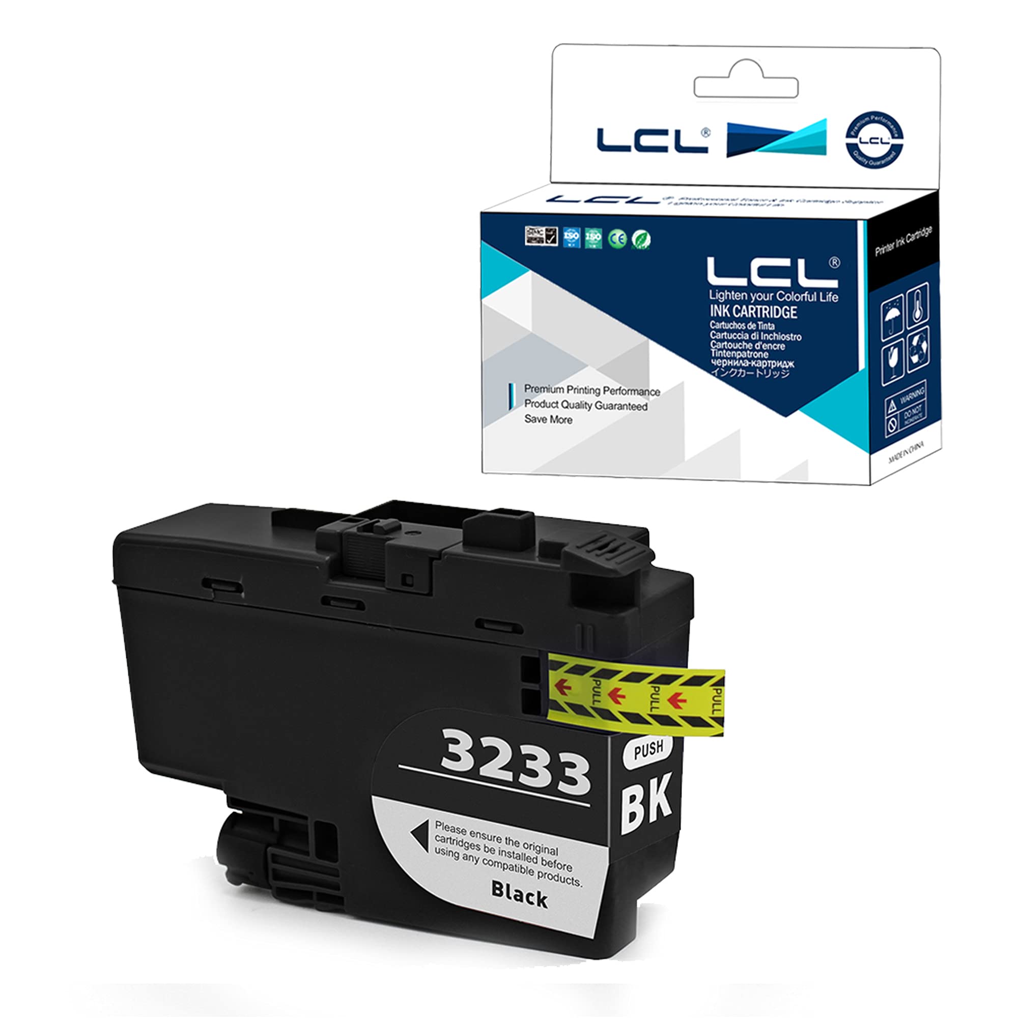 LCL Compatible Ink Cartridge LC-3233 LC3233 XL LC3233XL LC-3233BK LC3233BK (1Black) Replacement for Brother DPC-J1100DW MFC-J1300DW