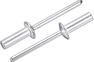 uxcell 50Pcs 3/16" x1/2" Aluminum Closed End Dome-Head Blind Rivets, Grip Closed End Type Blind Rivets for DIY, Sheet Metal, 