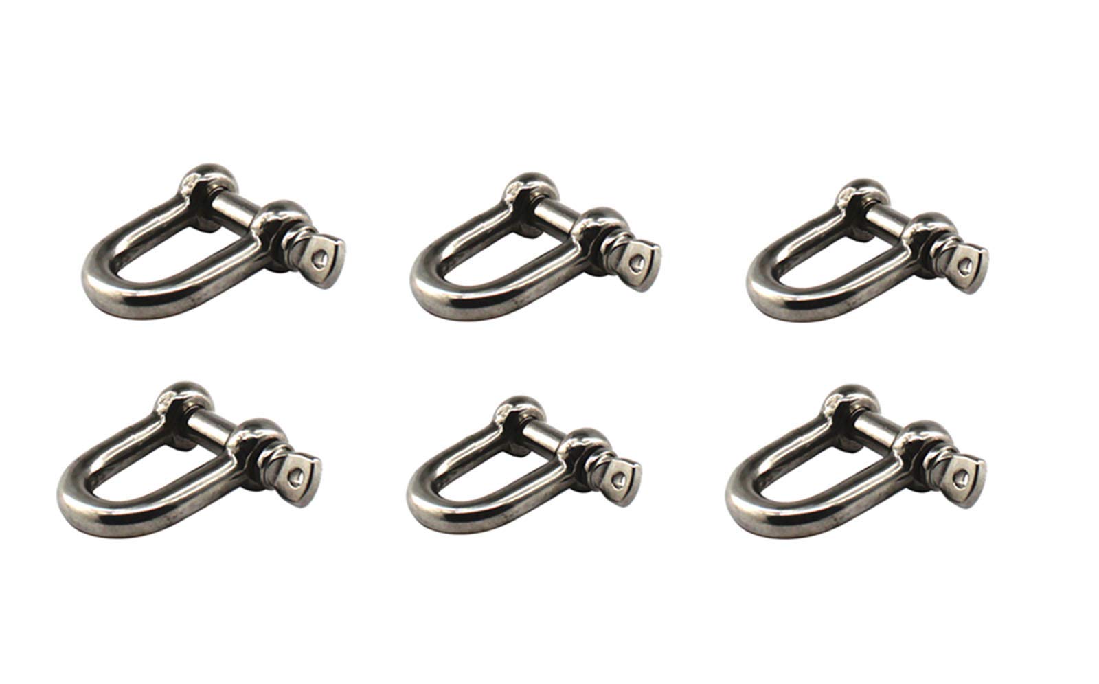 304 stainless steel D-ring shaped M10 shackle heavy duty Load lifting clamp for chain marine buckle pack of 6