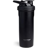 Smartshake Insulated Stainless Steel Blender Shaker Cup for Protein Mixes, Shakes and Pre Workout &ndash; 750ml 25oz Double-Walled Vacuum Insulated Water Bottle for Cold Drinks &ndash; BPA-Free (Black)