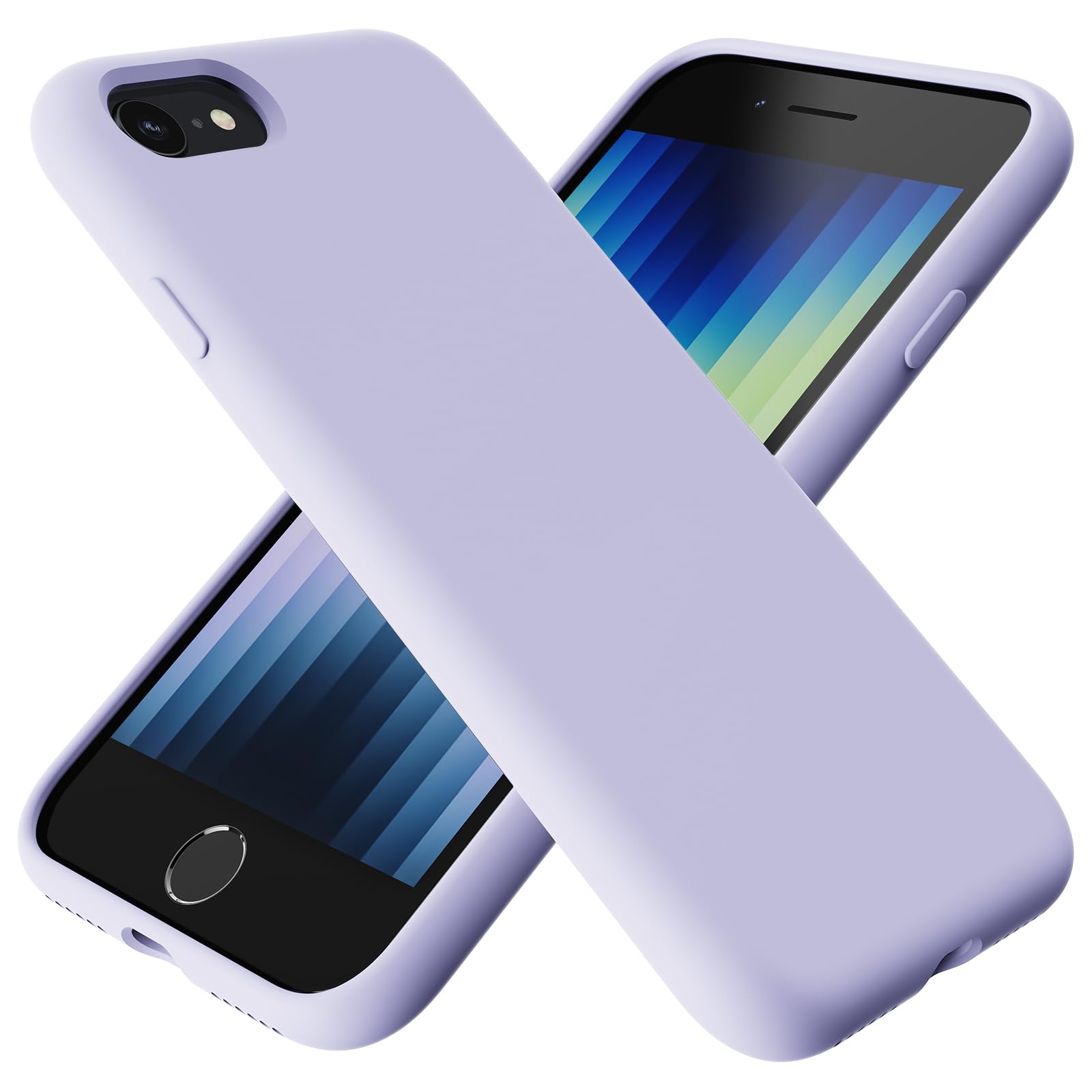 TAXXOE Liquid Silicone Case Compatible with iPhone SE 2020/2022, iPhone 8/7, 4.7 Inch, Soft-Touch, Shockproof, DustProof, Antiskid Full Body Phone Cover for iPhone SE - Lilac — image 1