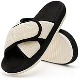Chantomoo Slippers for Women Memory Foam Open Toe Indoor Bedroom Slippers Cross Band House Shoes Slip On Comfy Gift