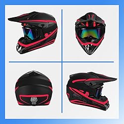 TTMiku DOT Youth Kids Motocross Helmet, Red