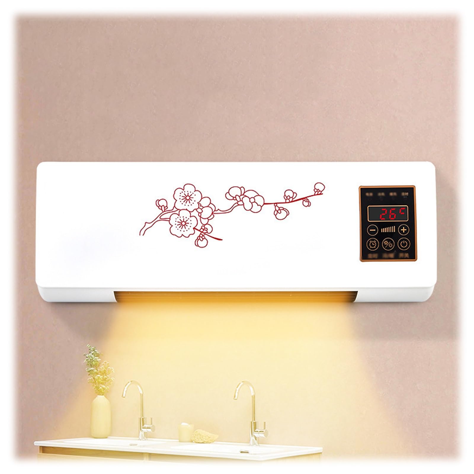 Hltzyzbl Wall Mounted Air Conditioner, 2 In 1 AC Unit Cooling And Heating Portable Air Conditioner For Bedroom With Smart Remote Control 8h Intelligent Timing Dual Use Small Air Conditioner