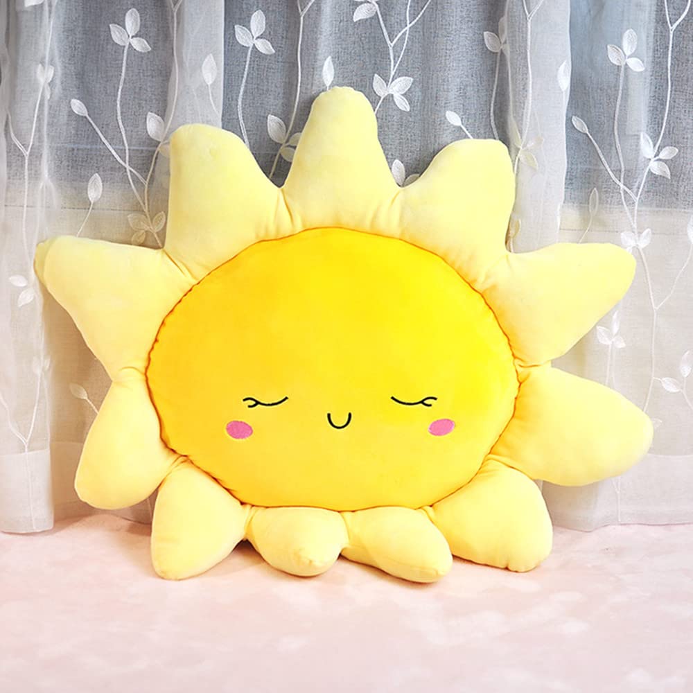 NatureMan Flower Floor Pillow Sun Shape Cushion Cute Seating Pad Chair Cushion Car Neck Pillow,Cute Sun Pillow Plush Toy,for Home Decoration Girls Women Gifts (35cm)