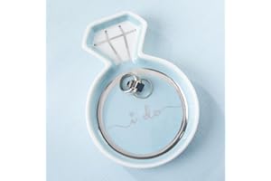 Kate Aspen Diamond Ring Trinket Dish - Jewelry Holder Ring Dish, Engagement Gifts for Couples, Bridal Shower Gifts, Bride to Be or Wedding Ring Dish - Ceramic Something Blue Gift for Bride