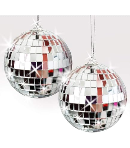 2 Inch Silver Mirror Disco Balls Pack Of 24 - Hanging Party Decor With Attached String
