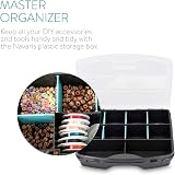 Navaris Plastic Storage Box - Stackable Organizer with Adjustable Dividers view 6