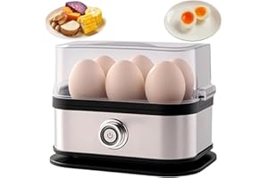 Smart Egg Cooker with Auto Shut, 2025 Upgraded Rapid Egg Cooker Electric 6 Eggs Capacity, Stainless Steel Breakfast Eggs Boil