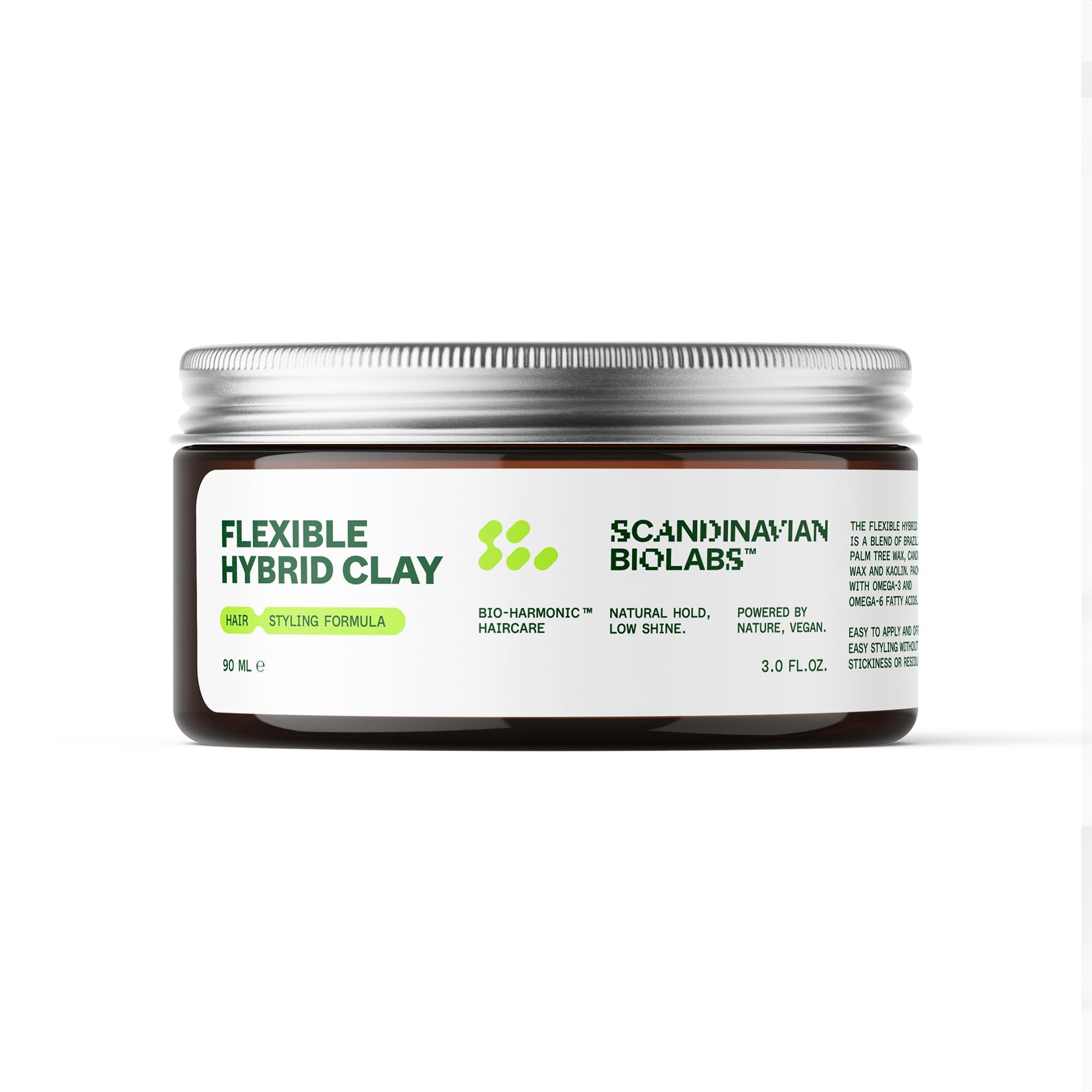 Scandinavian Biolabs Flexible Hybrid Clay | Medium Hold, Natural Finish, Adds Texture & Volume, Water-Soluble, Plant-Based Formula, 90 mL/ 3 Oz