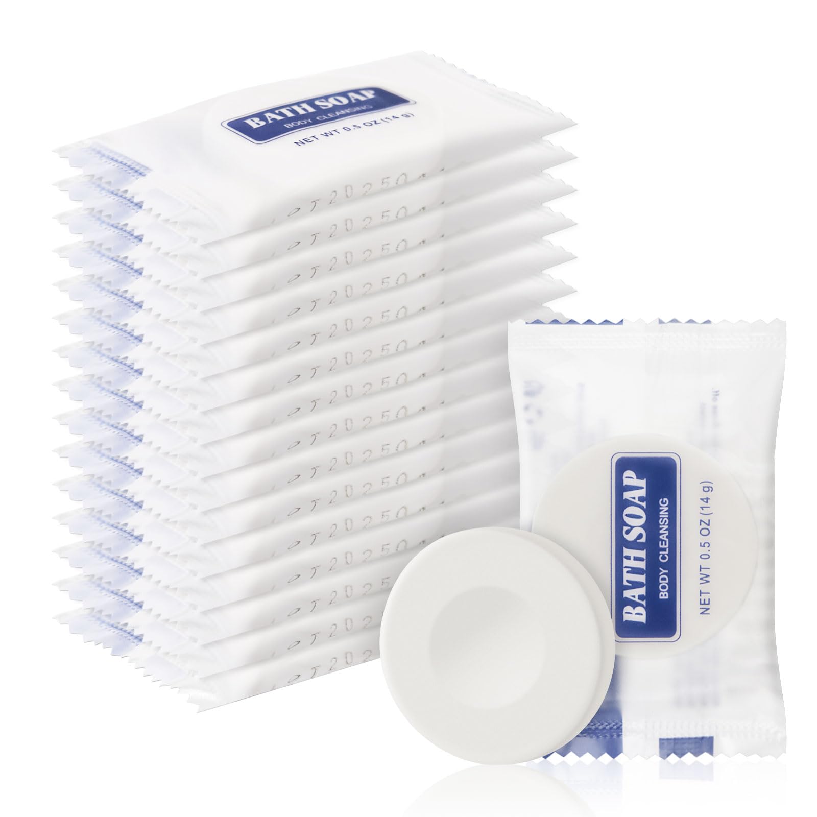 Photo 1 of 0.5 oz Bulk Travel Size Bars Soap, Individually Wrapped Small Face and Body Cleanser Round Soaps Toiletries Amenities for Hotel, Guest, Shelter, Charity, Motel, Vacation (30)