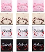 PH PandaHall 200pcs Handmade Woven Sewing Labels 4 Colors Polyester Tags view 1