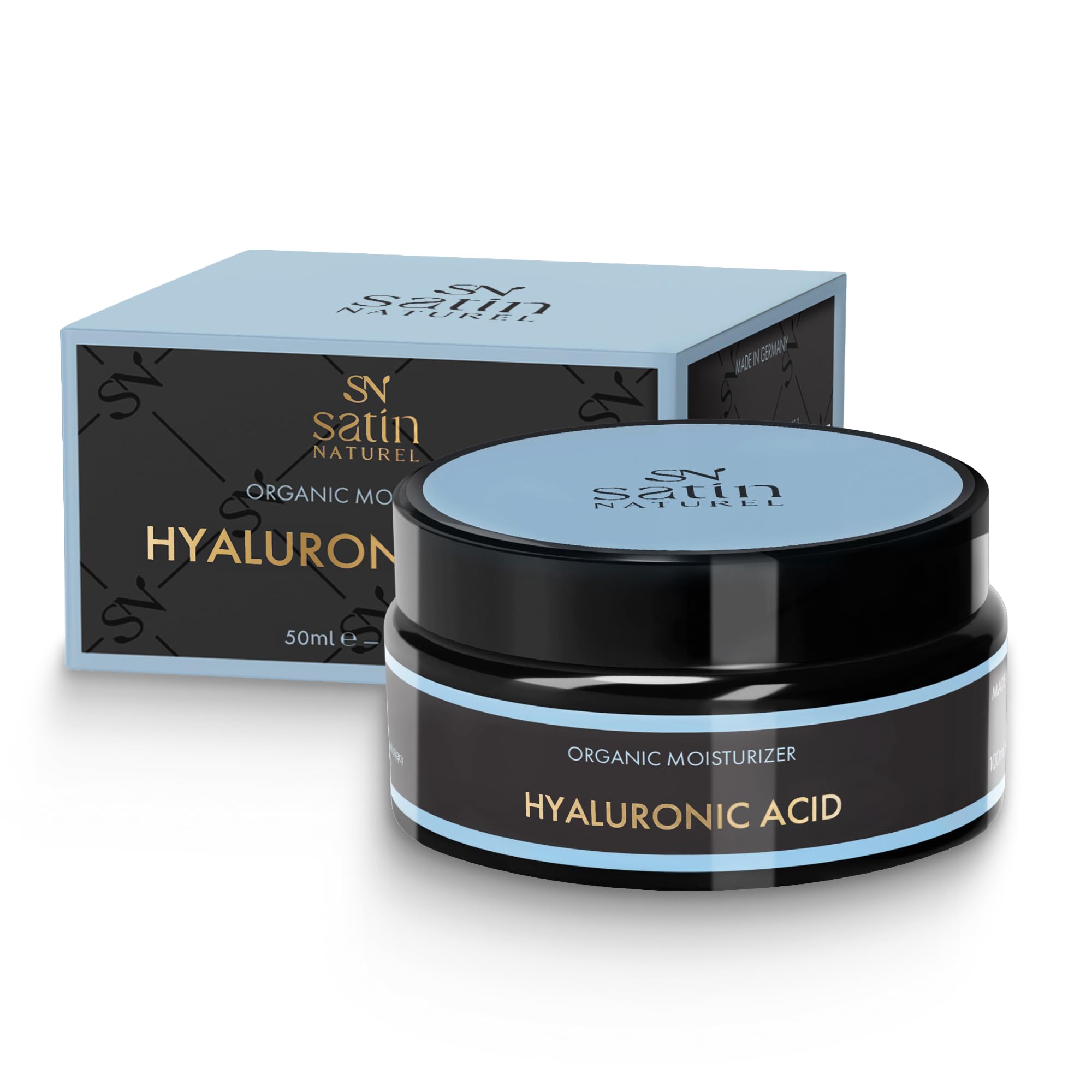 Satin Naturel Organic Hyaluronic Acid Face Cream 50ml – Anti-Ageing Moisturiser with Hyaluronic Acid, Aloe Vera & Vitamin E – Vegan Hydrating Face Cream for Men & Women, Face, Neck & Décolleté — image 1