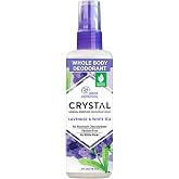 Crystal Essence Mineral Deodorant Body Spray Lavendar &amp; White Tea, All Over Body Deodorant, 4 oz