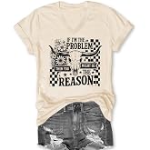 PAEFT If I'm The Problem Shirt Country Cow Shirt Cow Skull Graphic Tee | Country Graphic Tees,Country Outfit,Cowgirls Outfit,vacation,outdoors,party