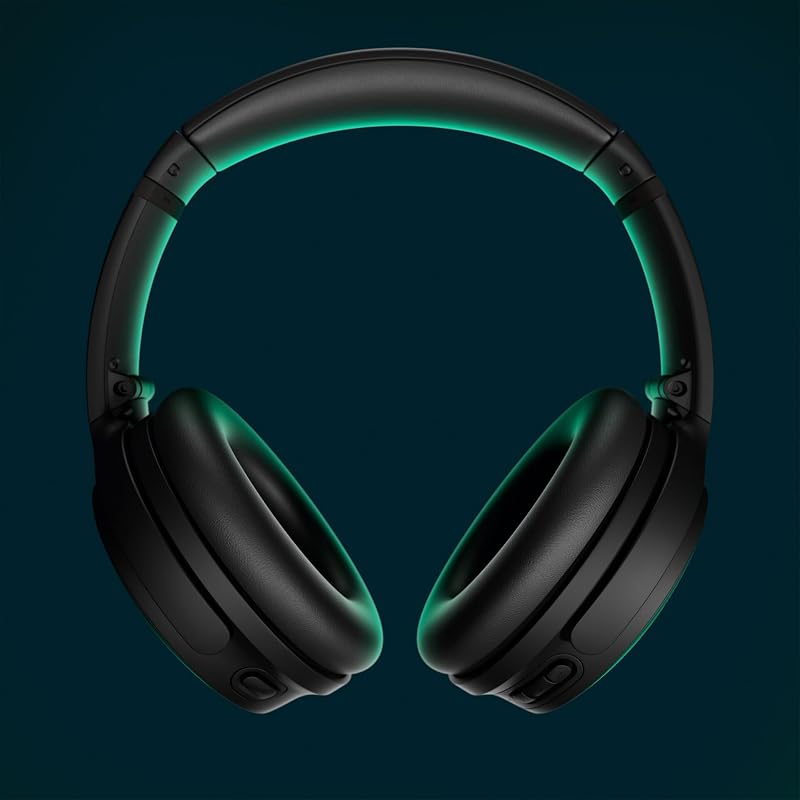 Fones de ouvido sem fio bose quietcomfort soft case com cancelamento de ruído, fones de ouvido com bluetooth com até 24 horas de duração da bateria, com soft case, preto (preto)