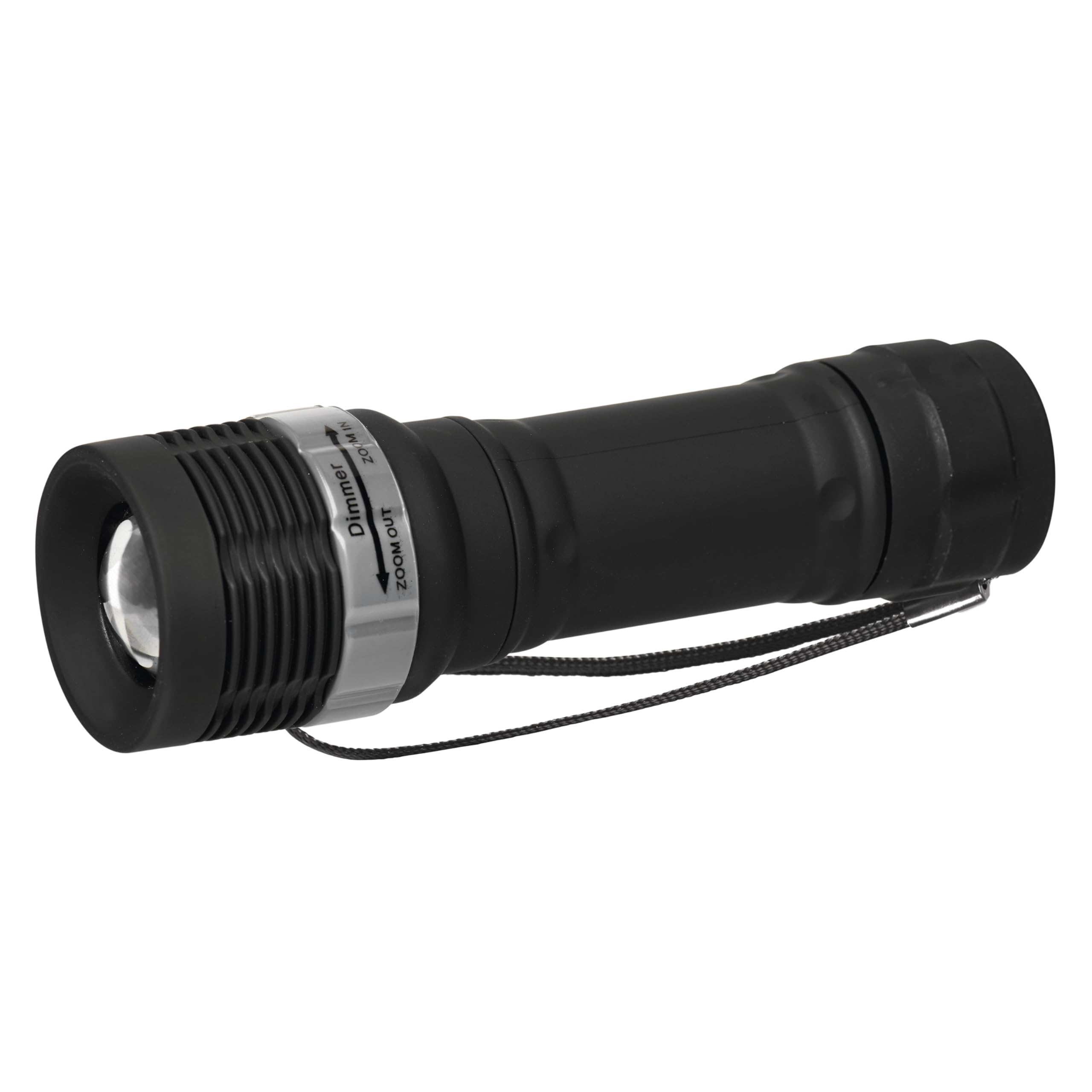 EMOS LED Zoomable Torch, IP43 Waterproof and Frost Resistant, 75 Lumens, 125 Metre Beam Range, 15 Hours Running Time, Black