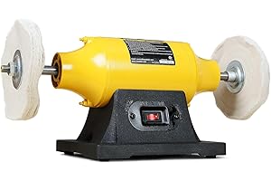 4.0A Bench Buffer Polisher, 6 Inch Jewelry Buffer Polishing Machine, 3450 RPM Bench Polisher with Hard & Flannelette Buffing 
