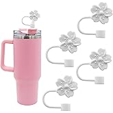Flower Silicone Straw Cover Cap for Stanley Cup,Straw Topper 10mm 0.4in Dust-Proof Reusable StrawTips Lids