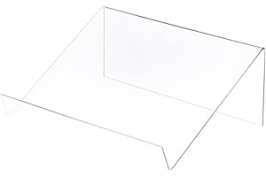 Plymor Clear Acrylic Slightly Elevated Book Display Stand with 1.5" Ledge, 12" W x 9" D x 4.5" H