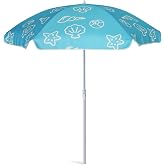 AMMSUN 47" Kids Beach Umbrella for Sand Box, Picnic, Water Table Shade | 47 inch Seaside Children Umbrella Sun Protection, Durable for beach, camping, garden and outdoor play，Blue Shell