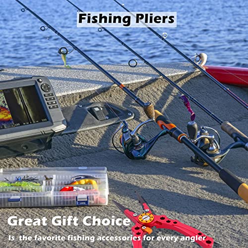 spasaling 7.8'' Fish Pliers,Split Ring Pliers for Fishing Aluminum Saltwater Fishing Pliers with