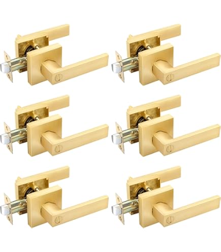 Asidrama Black Privacy Door Handles 4 Pack - Indoor Bedroom Bathroom Door Levers