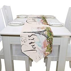 WOOR Double-Sided Eiffel Tower Paris Table Runner