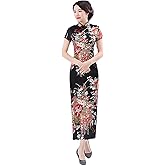 Chinese Style Dress Improves Cheongsam Temperament, Retro Long Silk Printed Daily Banquet Women's Performance Clothing