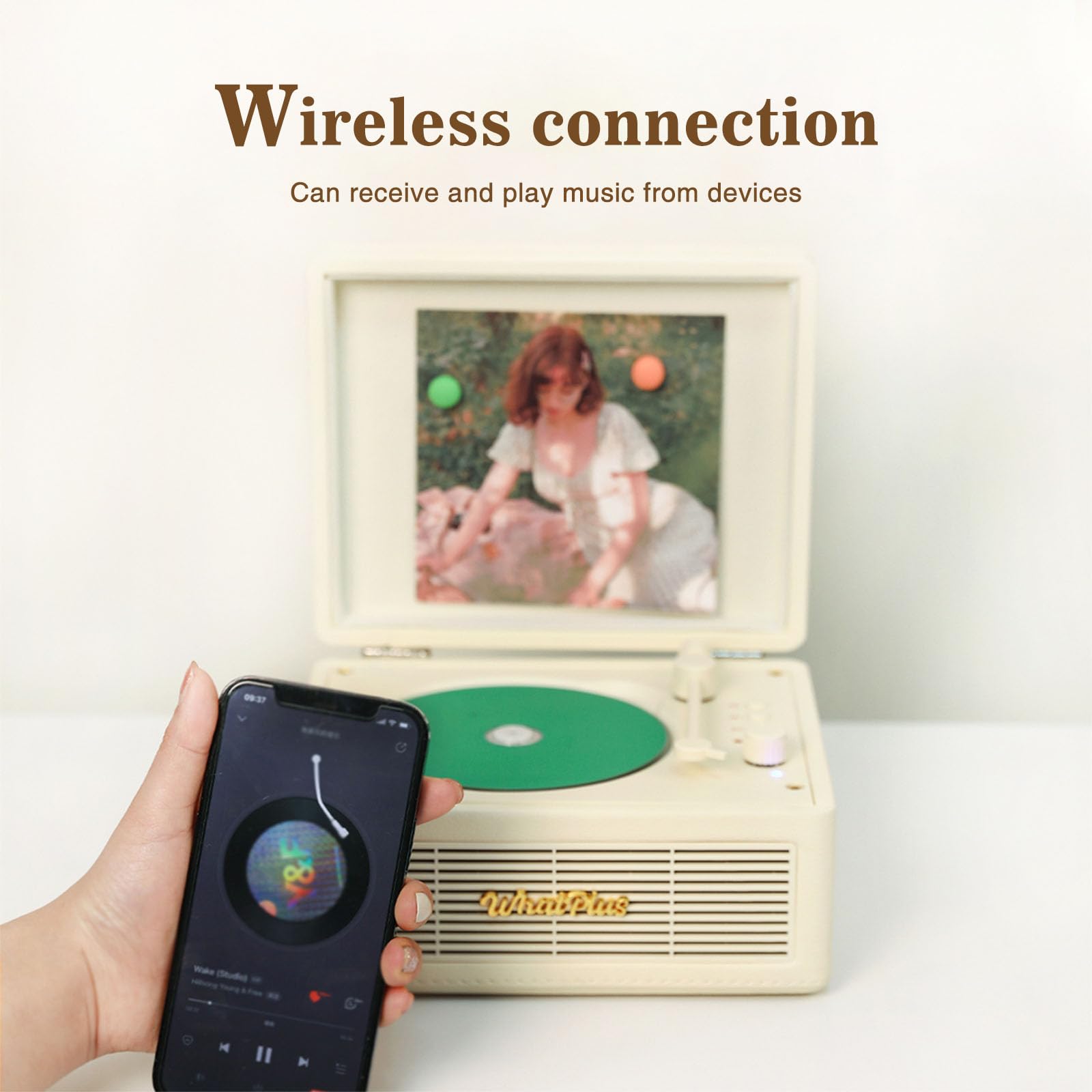 Portable CD Player with Bluetooth 5.2, Rechargeable Battery & Built-in Speakers – Hi-Fi Retro Suitcase Design for Home Decor, AUX/TF Card Support – Ideal Gift (Vintage White)