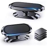 【2-Pack】 Magnetic Phone Holder for car, [ Super Strong Magnet][ with 4 Metal Plate ] iPhone Magnetic CarMount for Cell Phone, [ 360&deg; Rotation ] Universal Dashboard Adhesive Car Magnetic Phone Mount