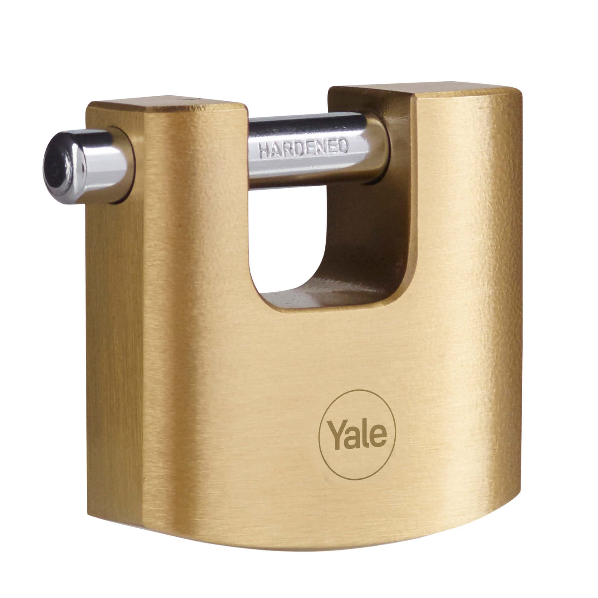 Yale Y114B/50/111/1 High Security Brass Rectangular Padlock 50mm Body Hardened Steel Hook 3 Keys