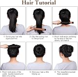 URAQT Hair Bun Maker 2Pcs Light Brown Plastic Easy Donut Fold Wrap DIY Styling view 5
