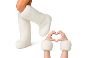 Berlune 2 Pairs Faux Fur Leg Warmers Fuzzy Fur Cuffs Fluffy Wrist Boot Cuffs for Women Girls Halloween Christmas Costume