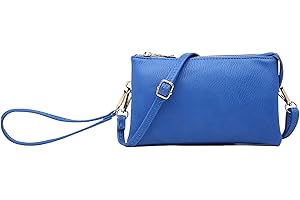 JEN & CO. Riley Vegan Leather Wristlet, Womens, Small Clutch, Adjustable/Detachable Strap, Crossbody Shoulder Handbag Purse