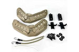 H WORLD SHOPPING HANSTRONG Gear Airsoft Tactical Maritime Helmet Side Rail Set Guide Accessories for Flashlight (DE)