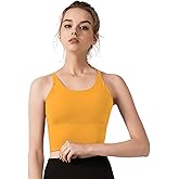 Redqenting Longline Sports Bra for Women with Removable Padded,Sexy Criss Cross Back Strappy Yoga Bras Workout Tank Tops