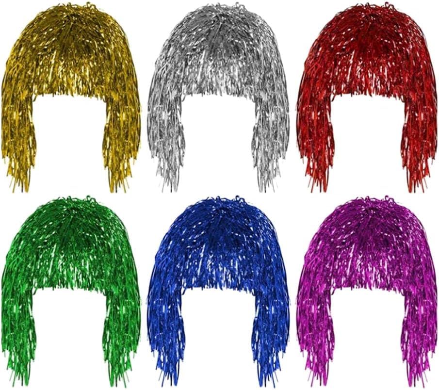 BESPORTBLE 6pcs Foil Tinsel Wig for Girl Creative Hair Wig for Festival Glitter Christmas