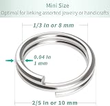 Uniclife 100 Pack 10mm Mini Split Jump Rings Double Loop for Jewelry DIY view 2