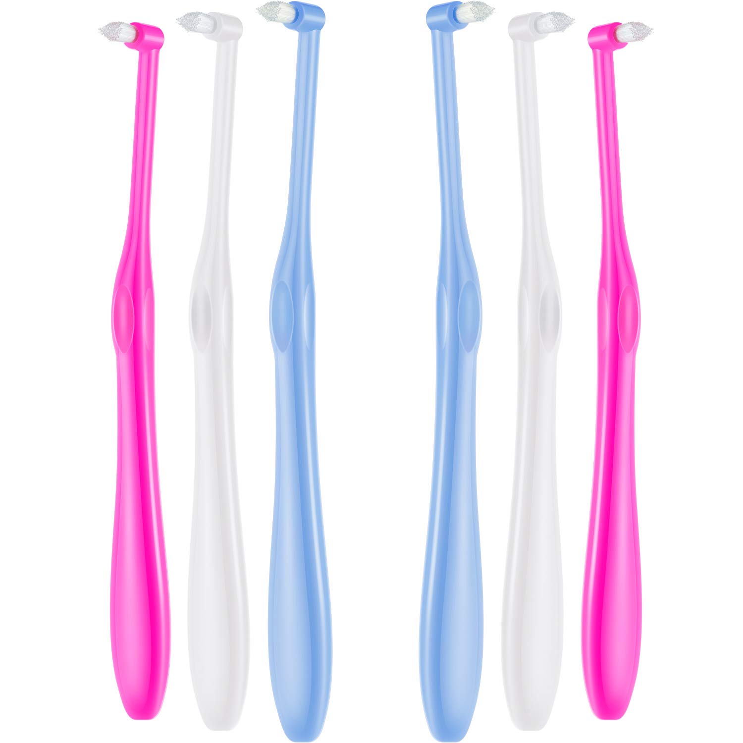 Photo 1 of Boao 6 Pieces Tuft Toothbrush Tufted End-tuft Soft Trim Single Compact Interdental for Detail Cleaning Tapered Brush(Tapered Brush)