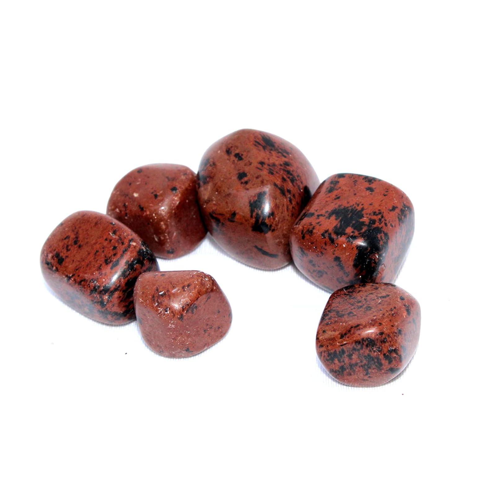 Jet International Mahogany Obsidian Tumbled Stone 100 Grams A++ Approx. 0.75" to 1"inch High Grade Healing Metaphysical Crystal Therapy Booklet Image is JUST A Reference