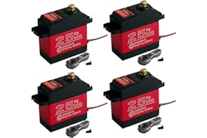 4PCS Update DS3225 25KG Waterproof Digital Servo, Full Metal Gear RC DS Servo with 25T Servo Arm for 1: 8 1: 10 1: 12 Scale R