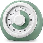 60 Minute Visual Timer for Kids, Silent Countdown Clock | Time Management Tool for Homeschool Study Supplies, Classroom, Home, Kitchen, Desk (Green)